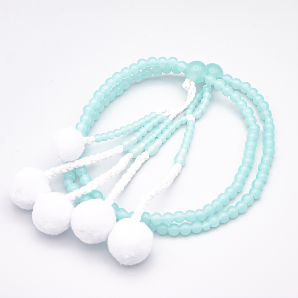 ミントグリーン 数珠 8寸（小・女性向け） プラスチック 綿房 創価学会